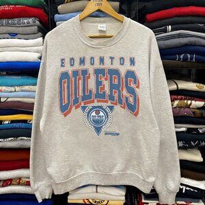 Edmonton Oilers Hockey Sweatshirt, Retro 90s NHL Edmonton Oilers Shirt tee